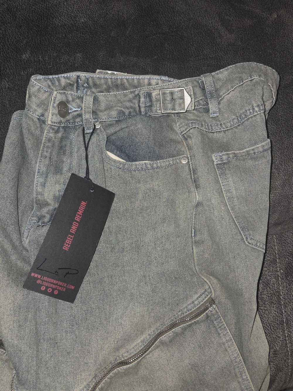 Liquor & Poker Women's Baggy Fit Jeans With Wide Pockets, Size 10